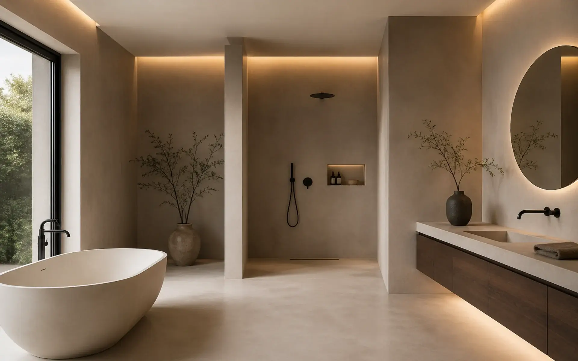 Luxe Aqua Sensa microcement badkamer